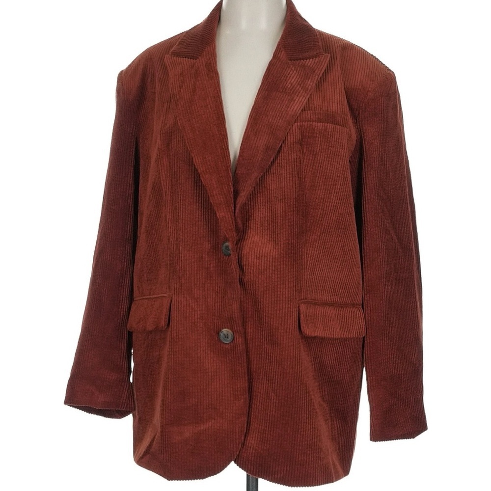 🆕 Future Collective Corduroy Blazer - Rust Coloured size Large